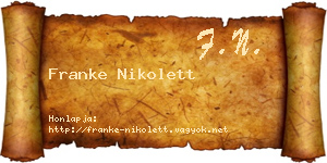 Franke Nikolett névjegykártya